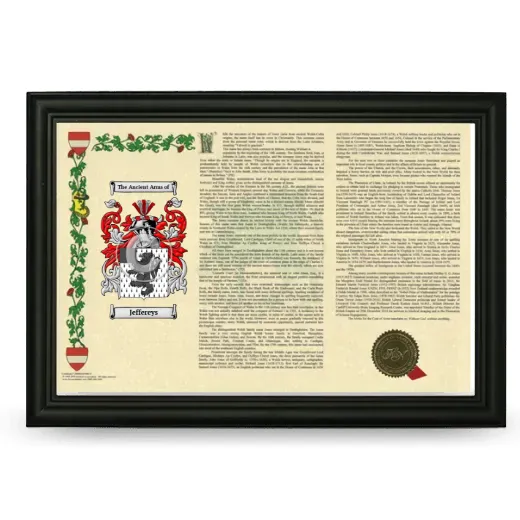 Jeffereys Armorial Landscape Framed - Black
