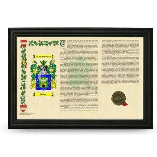 Jerma Armorial Landscape Framed - Black