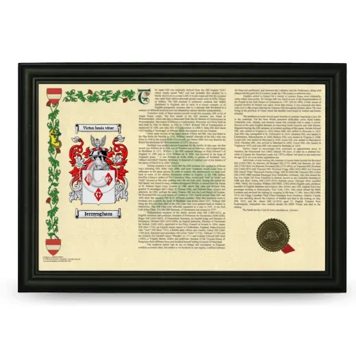 Jernyngham Armorial Landscape Framed - Black