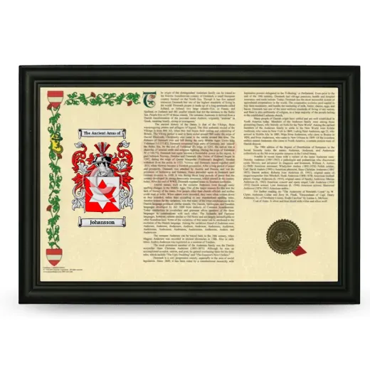 Johansson Armorial Landscape Framed - Black