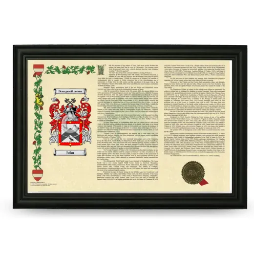 John Armorial Landscape Framed - Black