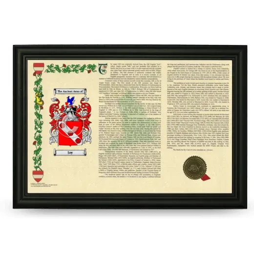 Joy Armorial Landscape Framed - Black