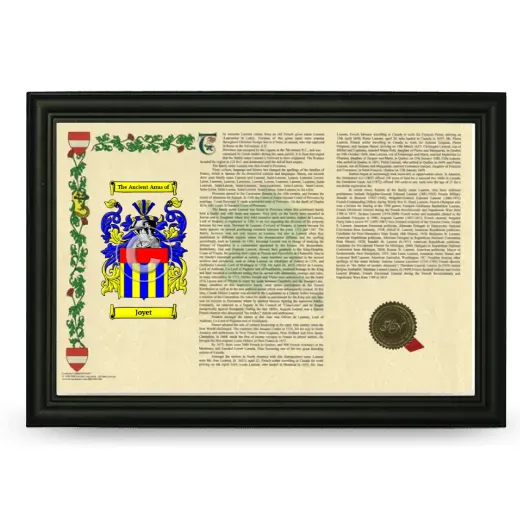 Joyet Armorial Landscape Framed - Black