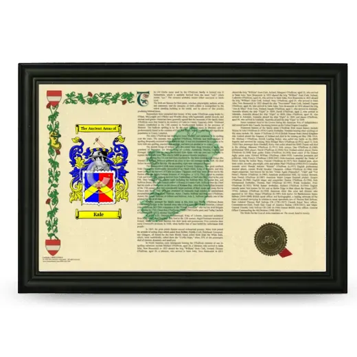 Kale Armorial Landscape Framed - Black