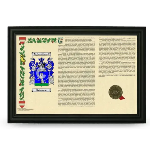 Katzmann Armorial Landscape Framed - Black