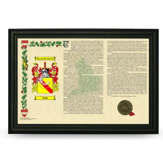 Keep Armorial Landscape Framed - Black