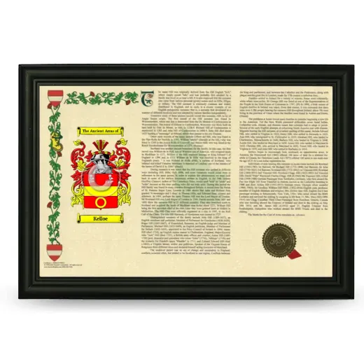 Kelloe Armorial Landscape Framed - Black