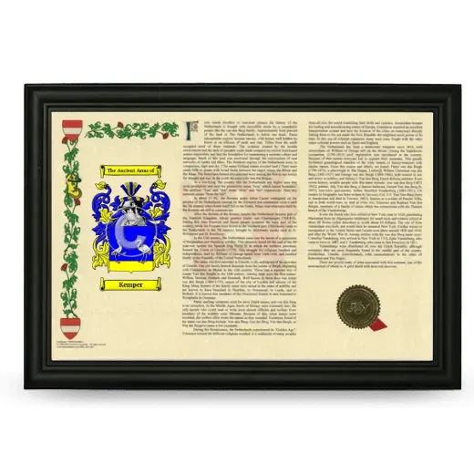 Kemper Armorial Landscape Framed - Black