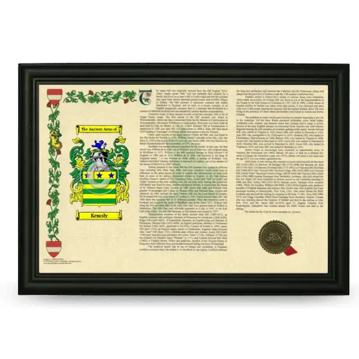 Kemsly Armorial Landscape Framed - Black