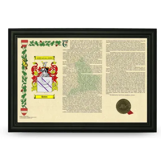 Keyes Armorial Landscape Framed - Black