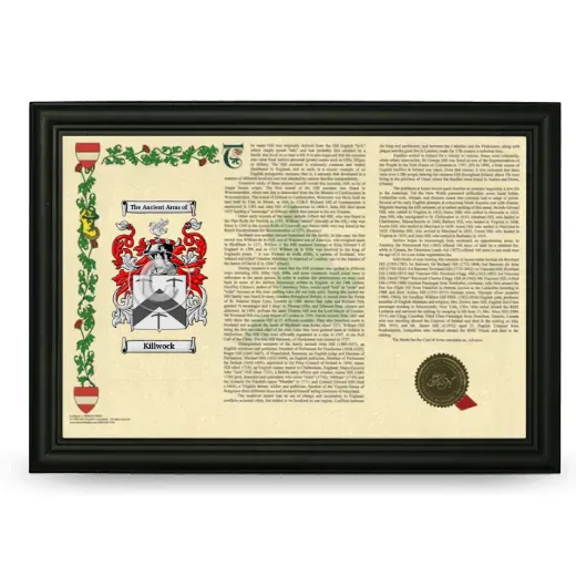 Killwock Armorial Landscape Framed - Black
