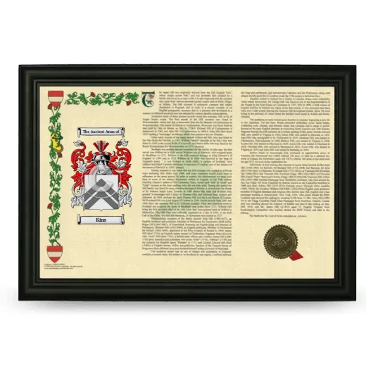 Kins Armorial Landscape Framed - Black