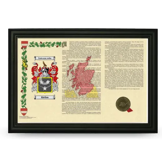 Kirtlan Armorial Landscape Framed - Black