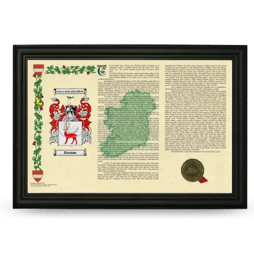 Kissane Armorial Landscape Framed - Black
