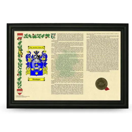 Kissinger Armorial Landscape Framed - Black