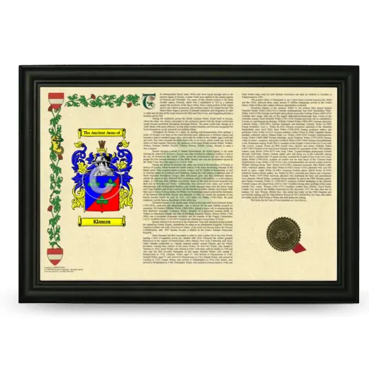 Klamm Armorial Landscape Framed - Black