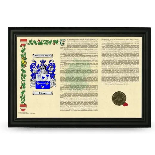 Klingen Armorial Landscape Framed - Black