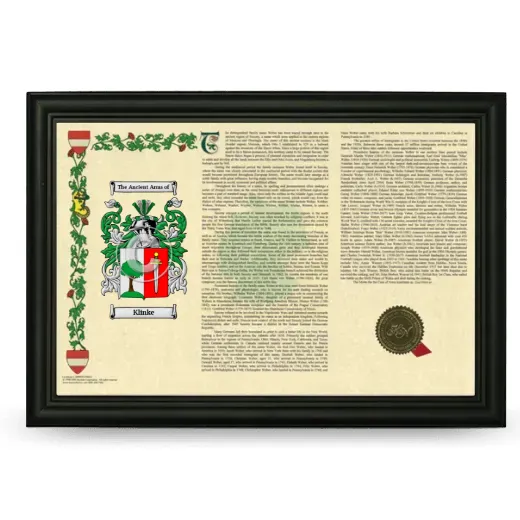 Klinke Armorial Landscape Framed - Black