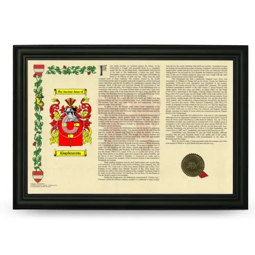 Klopfenstein Armorial Landscape Framed - Black