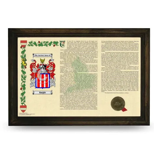Knight Armorial Landscape Framed - Brown