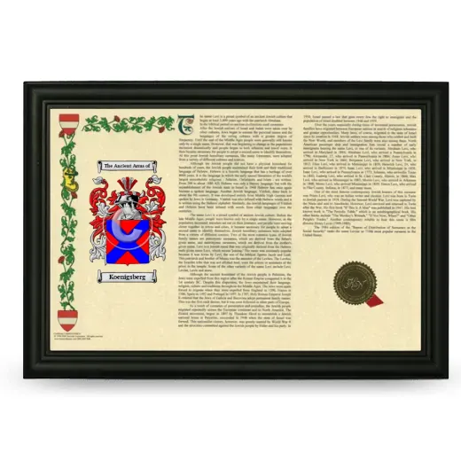 Koenigsberg Armorial Landscape Framed - Black