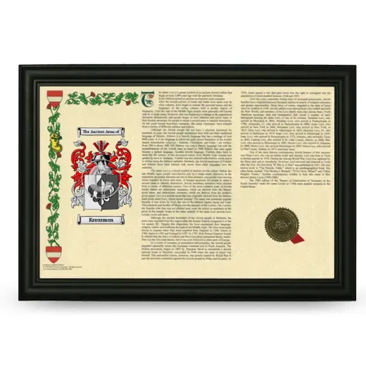 Krausman Armorial Landscape Framed - Black
