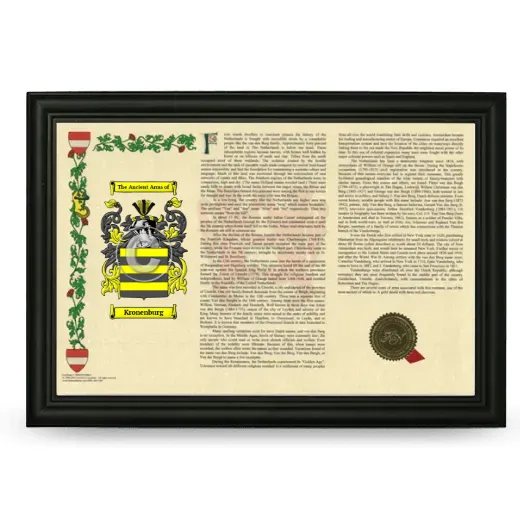 Kronenburg Armorial Landscape Framed - Black