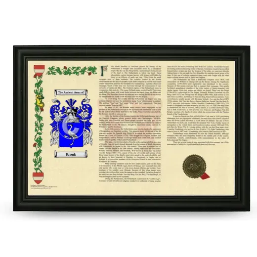 Kronk Armorial Landscape Framed - Black