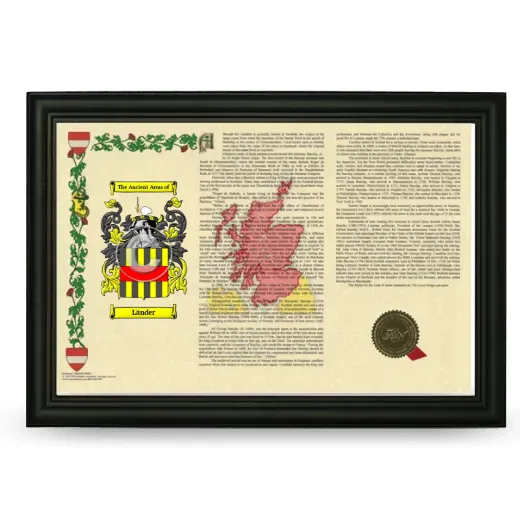 Länder Armorial Landscape Framed - Black