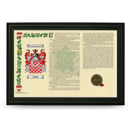 Lacote Armorial Landscape Framed - Black