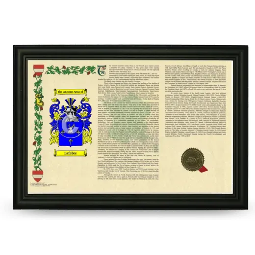 Lafabre Armorial Landscape Framed - Black