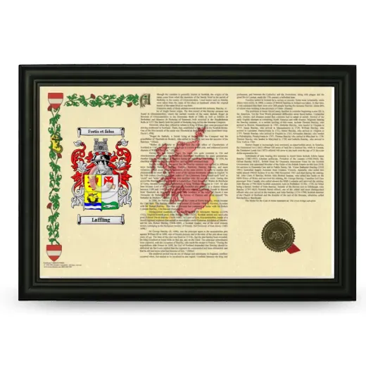 Laffling Armorial Landscape Framed - Black