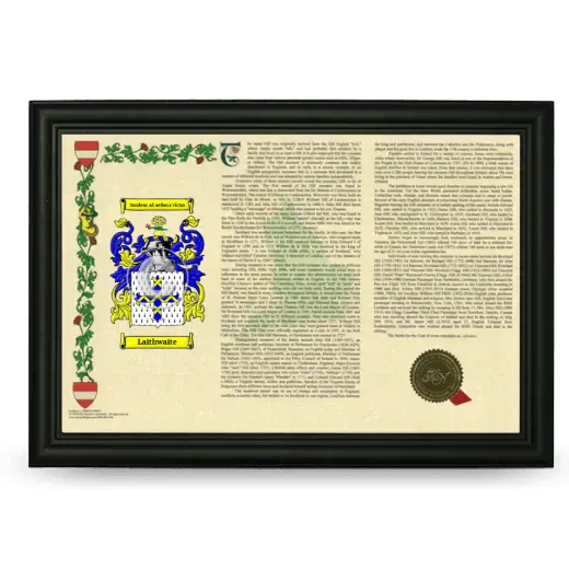 Laithwaite Armorial Landscape Framed - Black