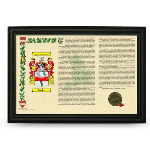 Lamlee Armorial Landscape Framed - Black