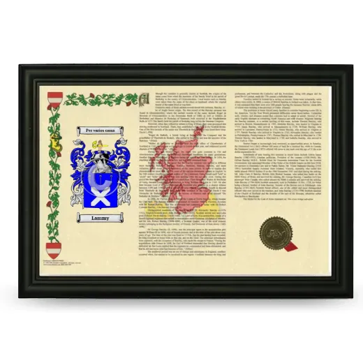 Lammy Armorial Landscape Framed - Black