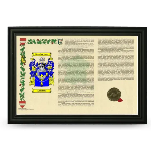 Lamorell Armorial Landscape Framed - Black