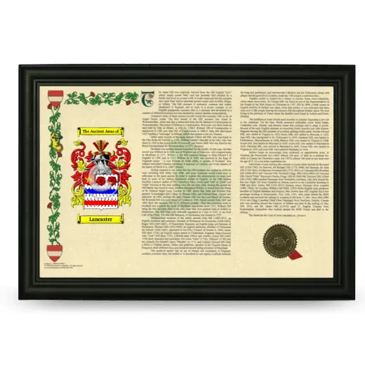 Lancaster Armorial Landscape Framed - Black