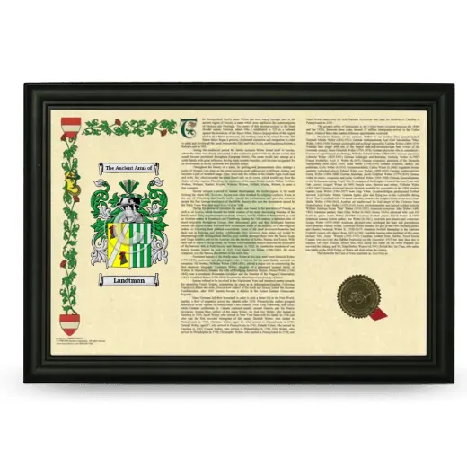 Landtman Armorial Landscape Framed - Black