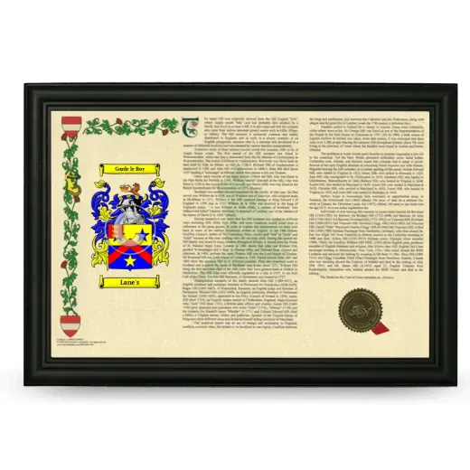 Lane's Armorial Landscape Framed - Black
