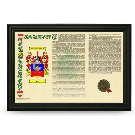 Lange Armorial Landscape Framed - Black