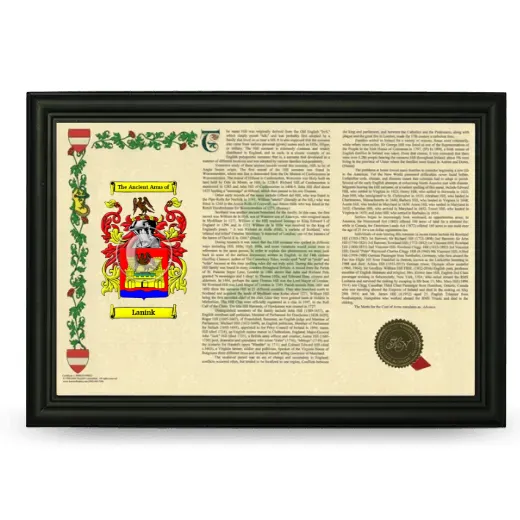 Lanink Armorial Landscape Framed - Black
