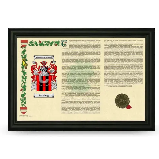 Lansburg Armorial Landscape Framed - Black