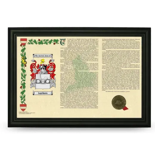 Lapthorn Armorial Landscape Framed - Black