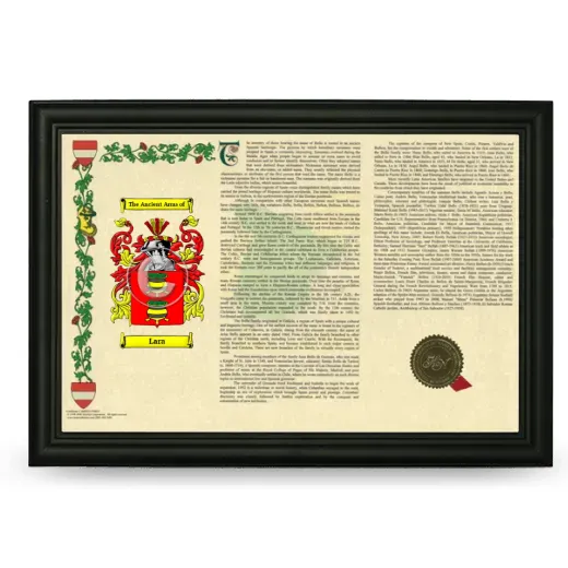 Lara Armorial Landscape Framed - Black