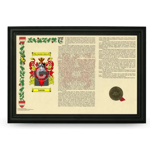 Larsen Armorial Landscape Framed - Black