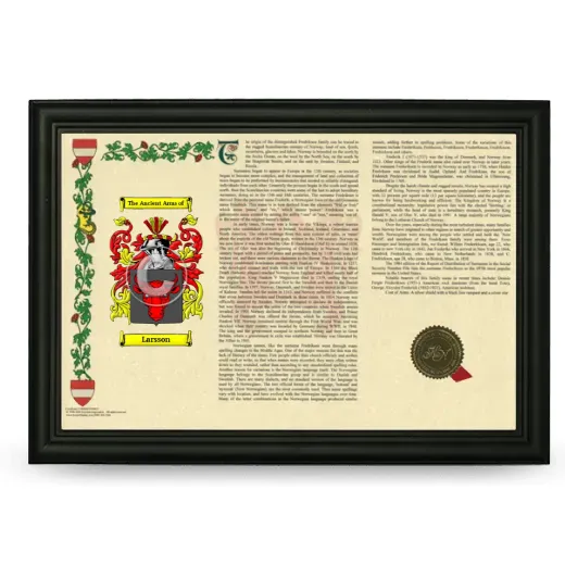 Larsson Armorial Landscape Framed - Black