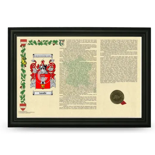 Lasalle Armorial Landscape Framed - Black