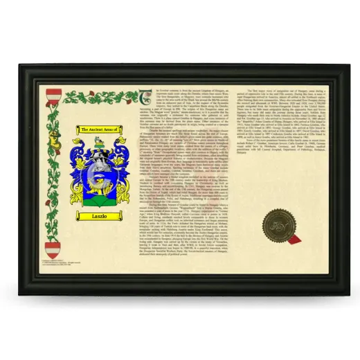 Laszlo Armorial Landscape Framed - Black