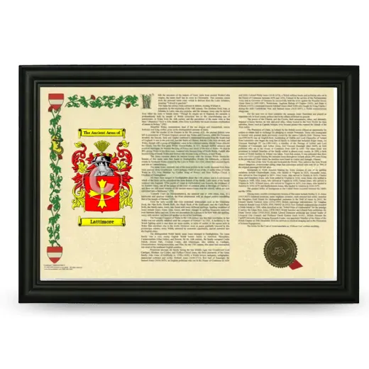 Lattimore Armorial Landscape Framed - Black