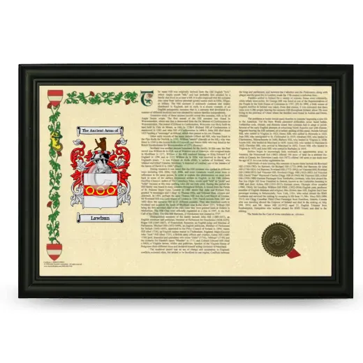 Lawhun Armorial Landscape Framed - Black